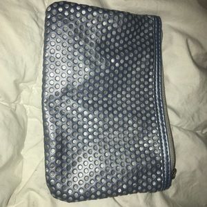 Silver mesh make up bag